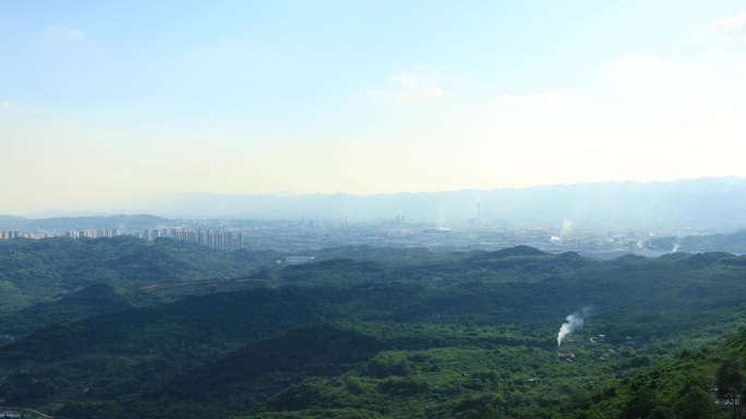 重庆钢铁集团工厂全景空镜头