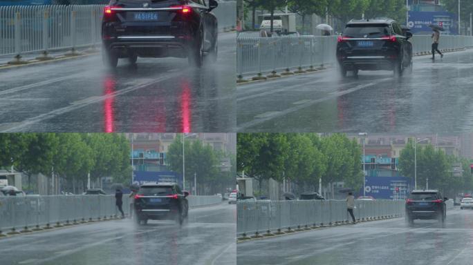 6K雨中飞驰而去的车流【0.5x】