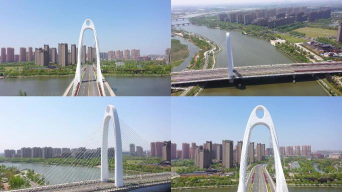 航拍南京六合雄州大桥