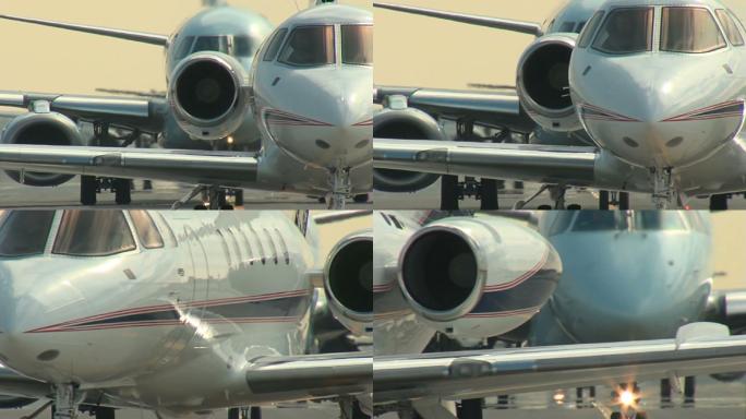 在跑道上滑行的飞机