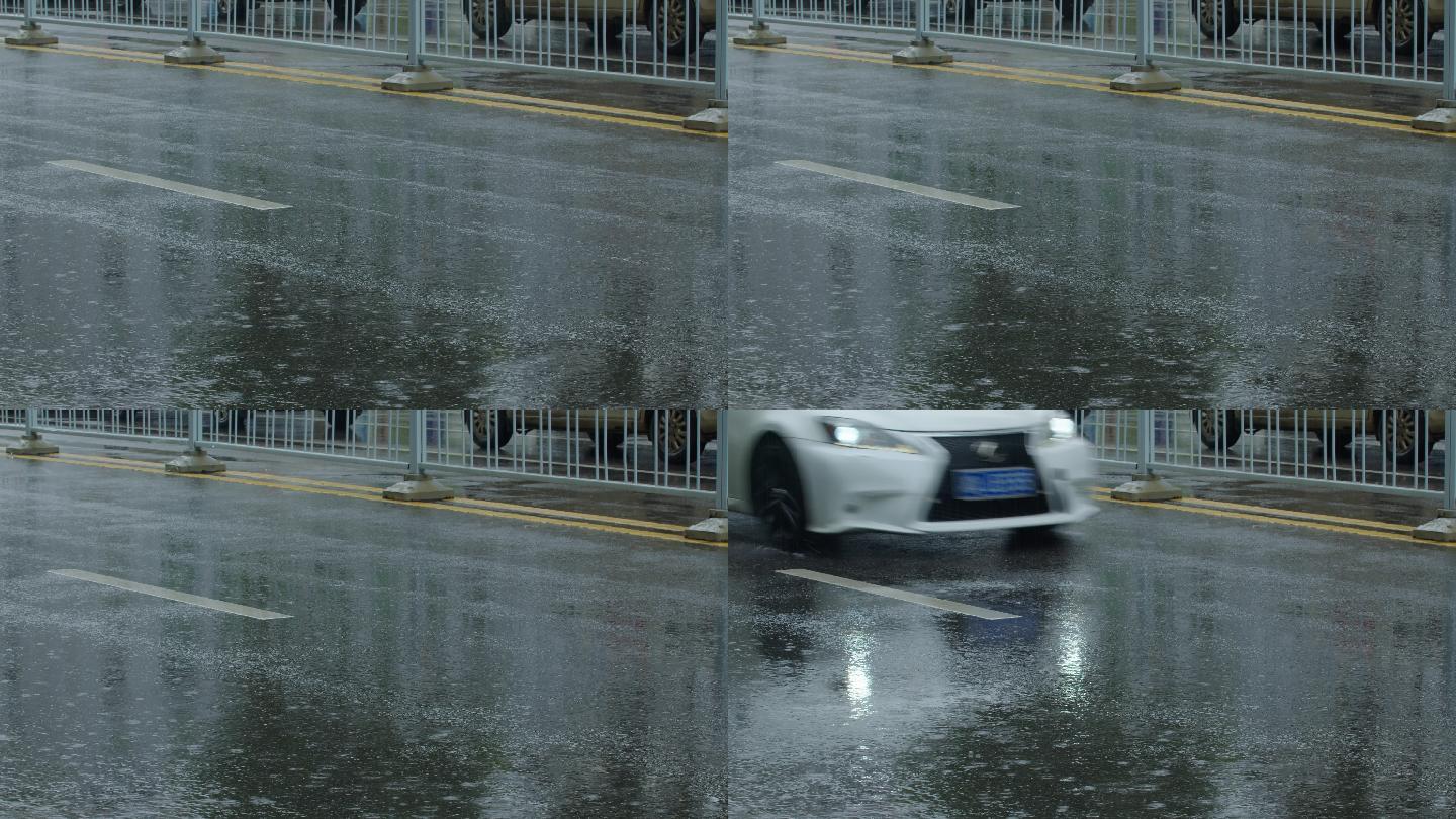 6K大雨中飞驰而过的汽车【0.5x】03