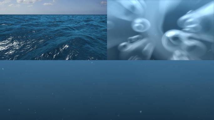 潜入海里海面睡眠蓝海深蓝特效动画