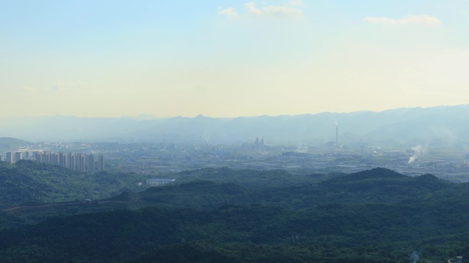 重庆钢铁集团工厂全景空镜头