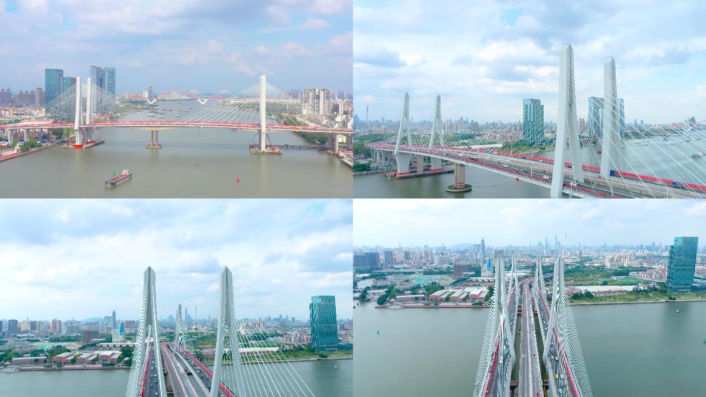 洛溪大桥城中村建设贸易番禺航拍桥梁高科技