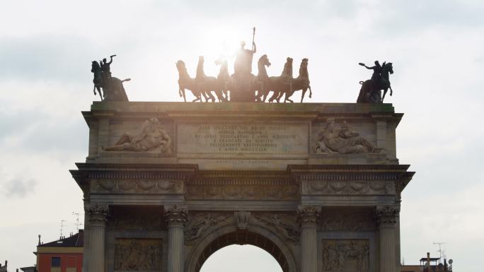 米兰的和平之弧外国异域风情罗马雕塑