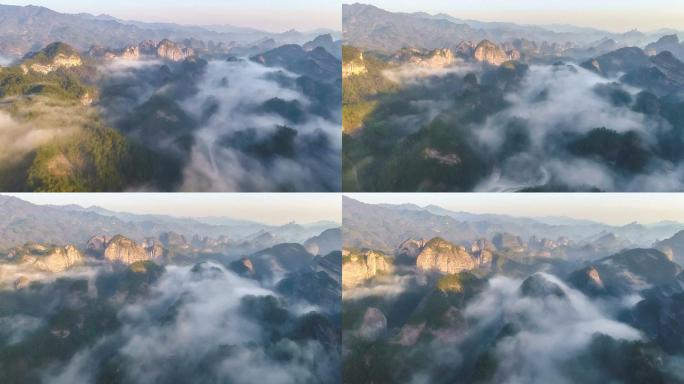 美丽的云雾和山峦大气震撼云雾缭绕