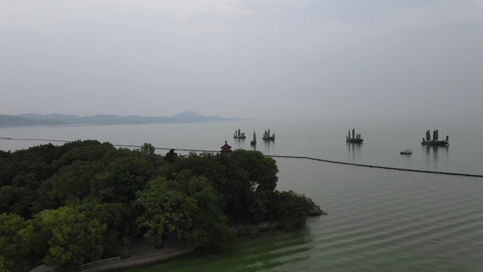 无锡鼋头渚航拍太湖风景