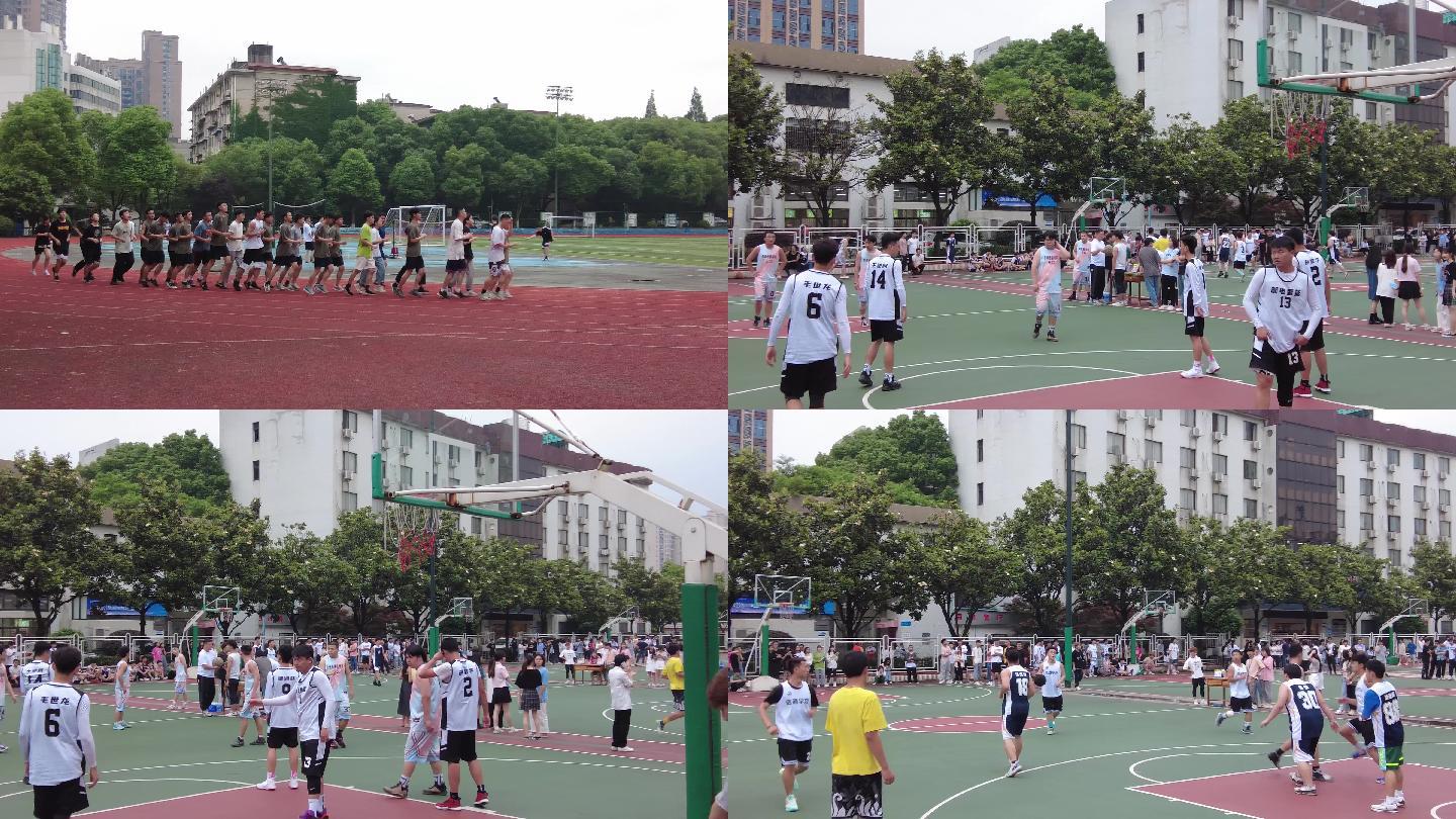 长沙高校学生军训篮球运动实拍视频