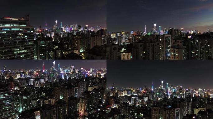 4k城市夜景航拍广州夜景航拍