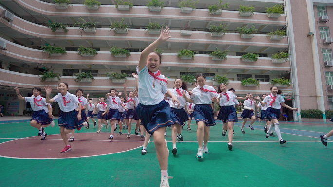 小学生奔跑升格超清慢镜头