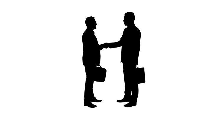 商务握手剪影合作会议签字合同白领商务投资