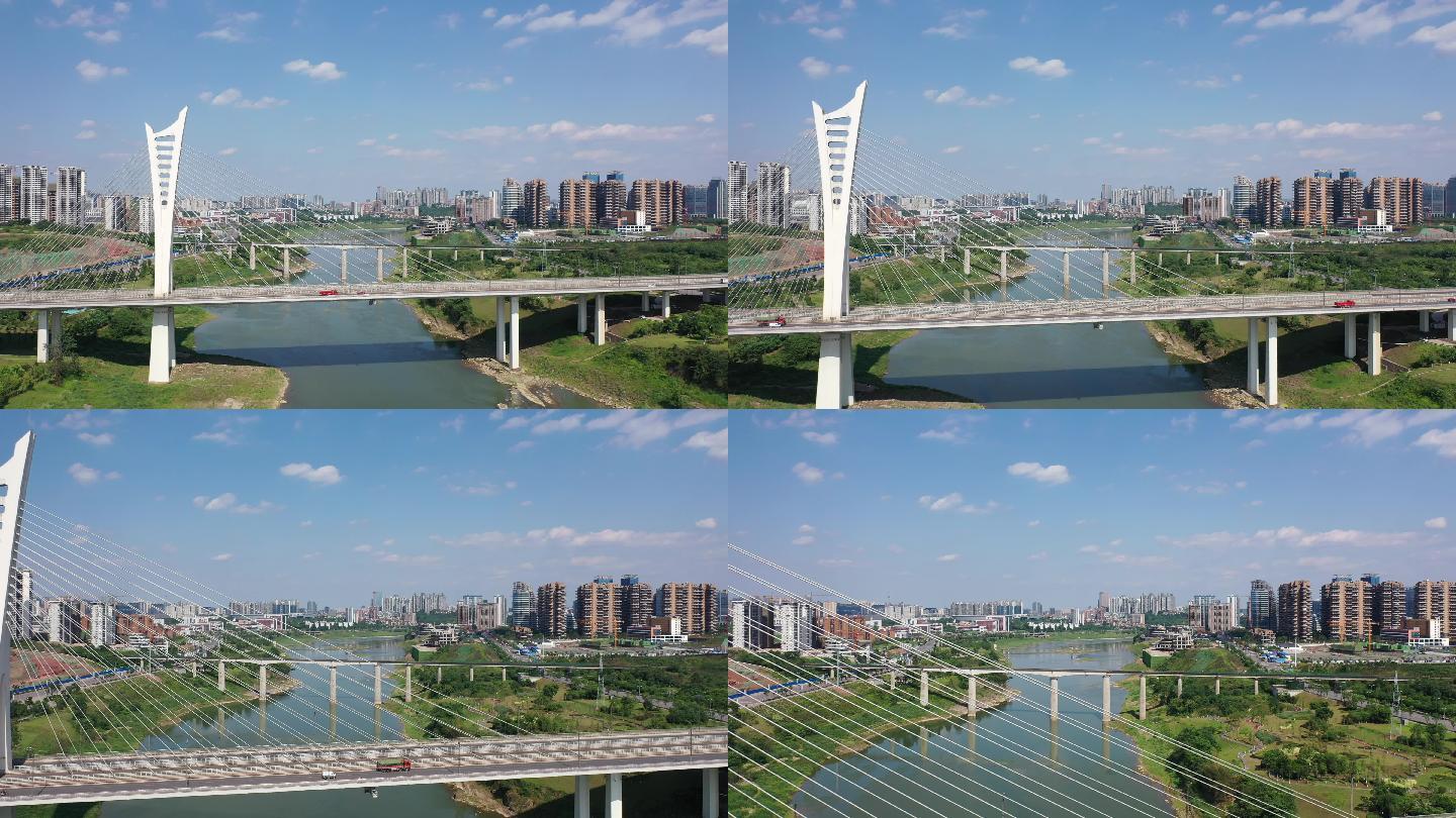 泸州航拍沱江六桥短视频素材