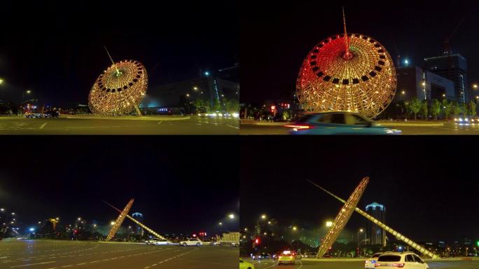 上海东方之光世纪大道转盘日晷4K实拍