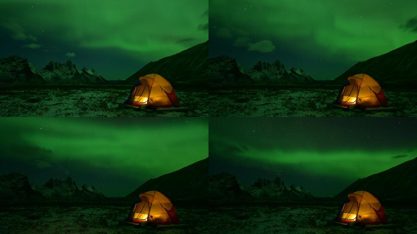 野外露营南极北极唯美梦幻美景夜空星空雪山