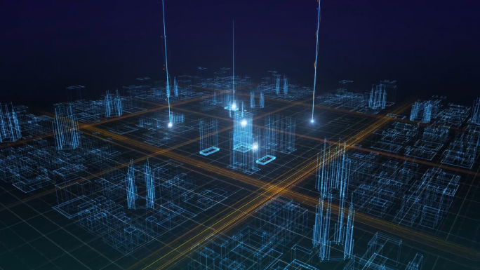 光线智慧科技城市生长视频素材