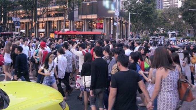 繁忙拥挤的人行道引流3下班人行道