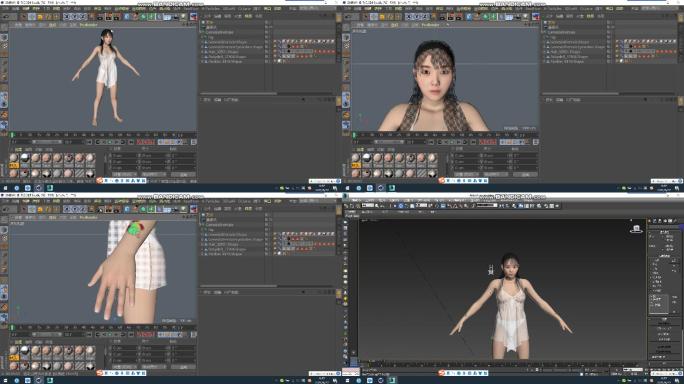 C4D+3dsmax+fbx--美女女神