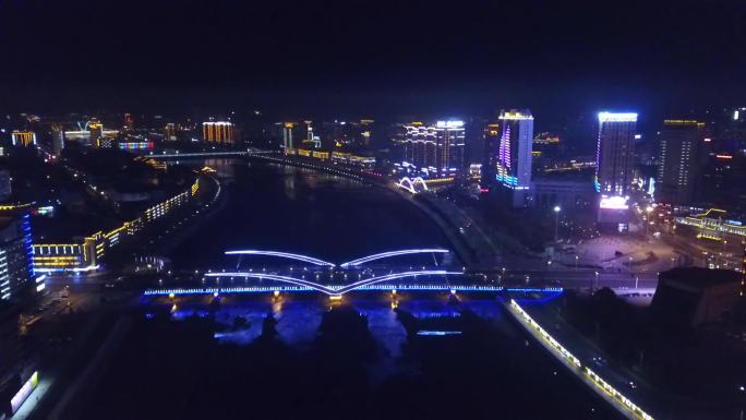 延吉河南桥航拍夜景