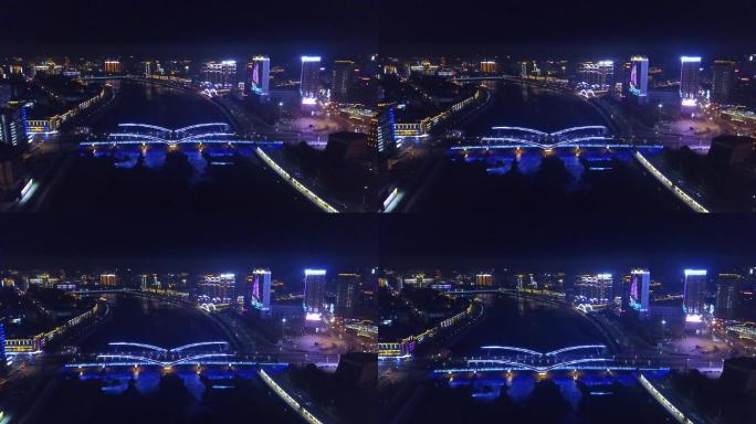 延吉河南桥航拍夜景