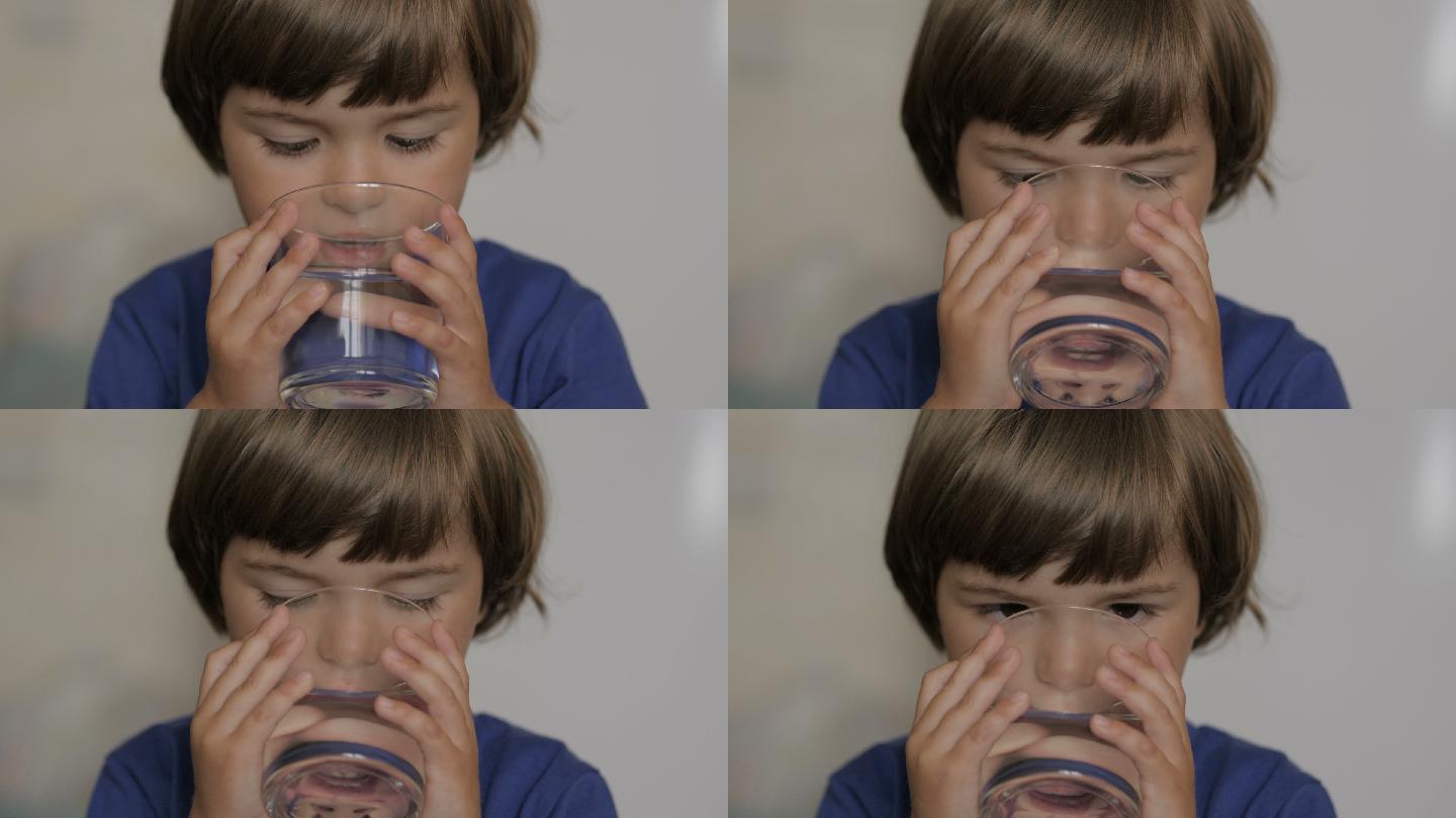 男孩喝水安全水