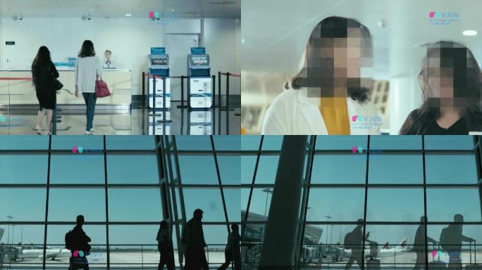机场旅客客流大厅延时视频素材