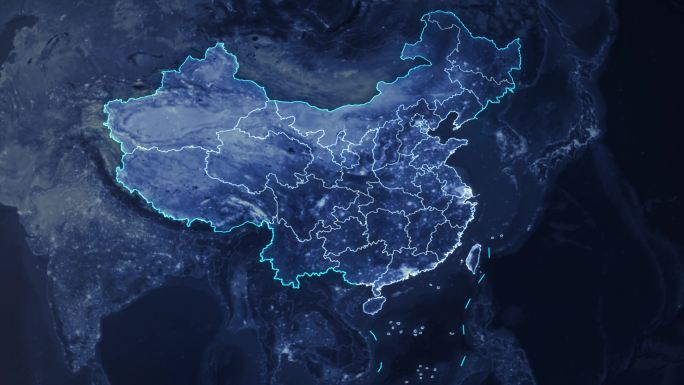 4K地球到中国地图