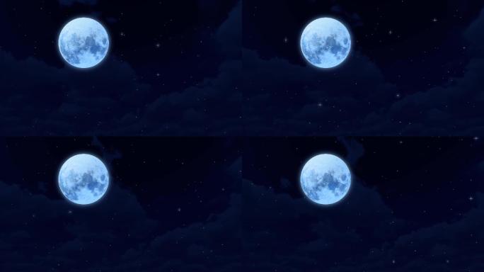 月亮闪闪星空背景素材