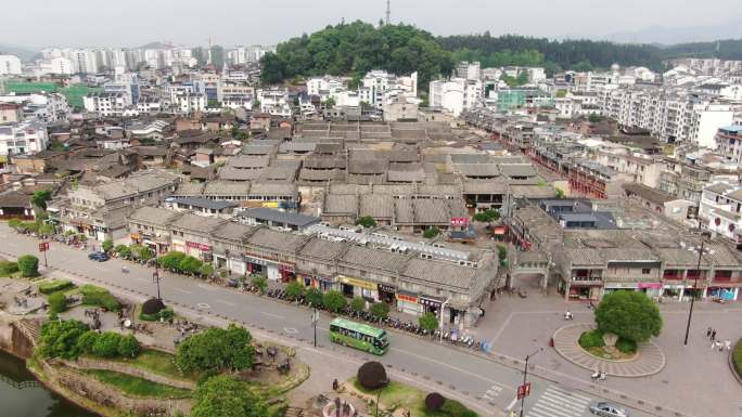 航拍福建泰宁古城历史文化建筑