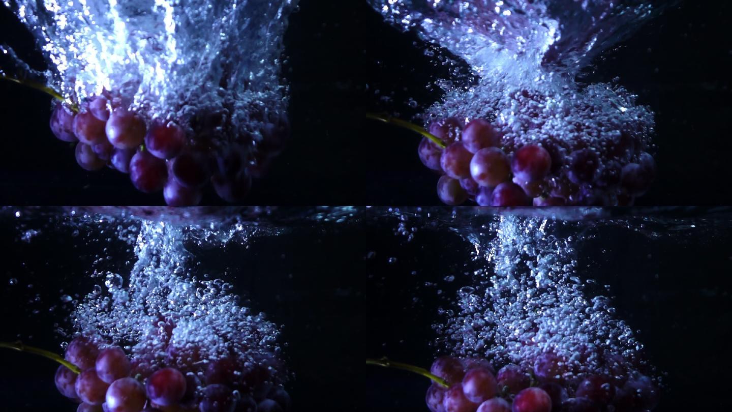 葡萄果实慢慢落在水里