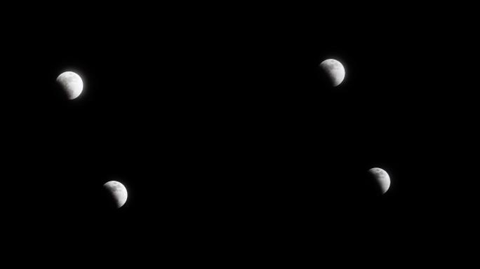 4K月食月全食星空延时摄影