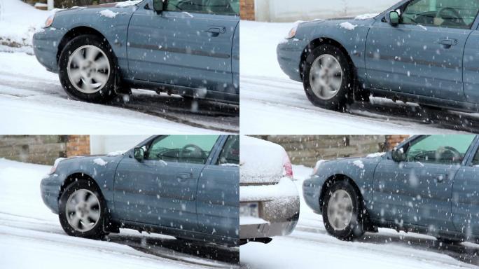 暴风雪中开车暴风雨暴风雪大雪