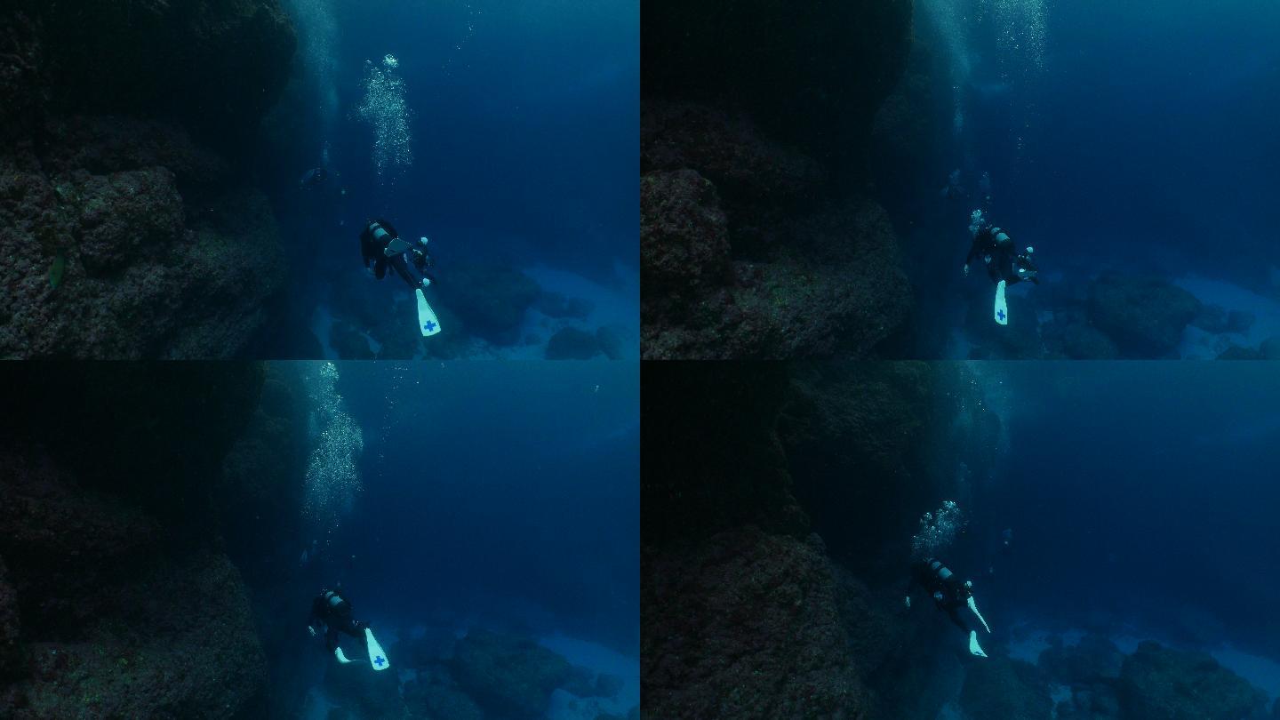 海底暗礁潜水三亚潜水游泳海南海岛