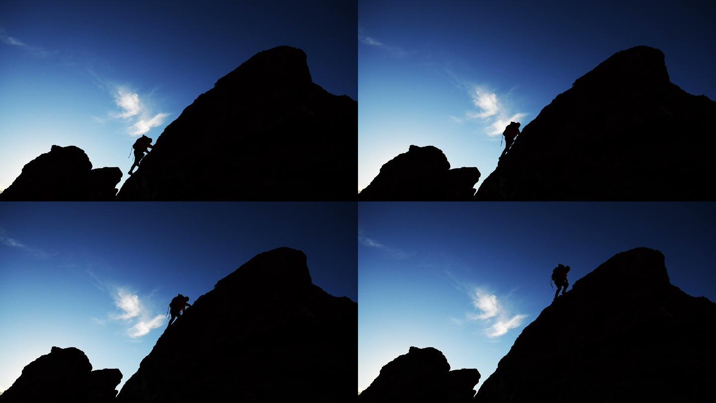 攀登者爬山登山攀登勇往直前励志视频素材攀