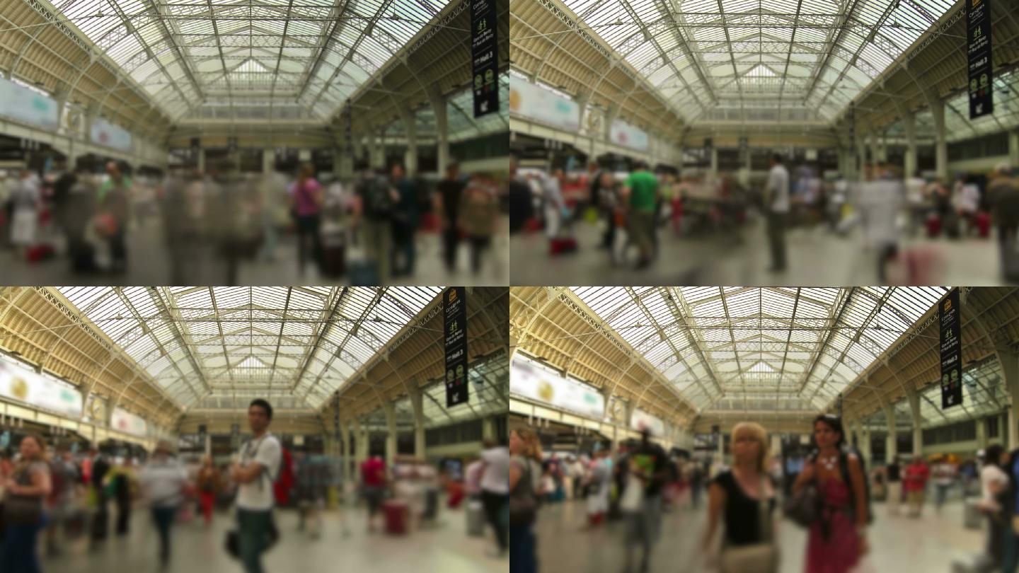 巴黎地铁站的延时摄影。