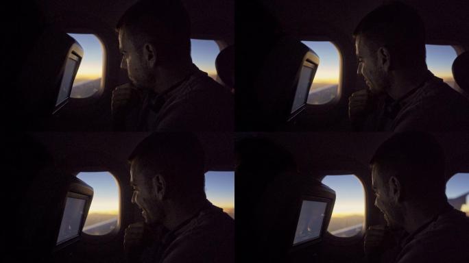 从飞机上的窗口看风景