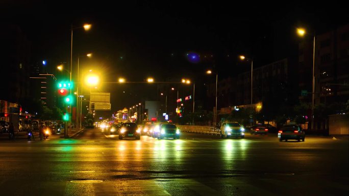 银川夜晚素材同心路延时