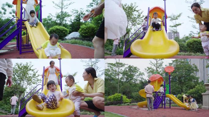 儿童乐园-滑滑梯-社区儿童玩乐4k