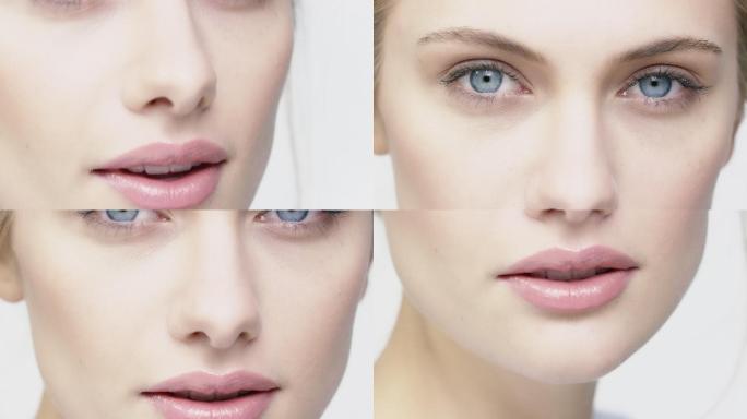 蓝眼睛美女画像护肤品化妆品高端优质