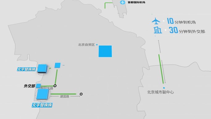 简约大气示意位置地图