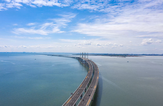 胶州湾大桥延时4K航拍