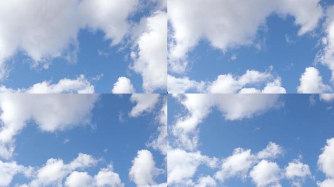 在晴朗的蓝天上捕捉到了快速移动的云层。
