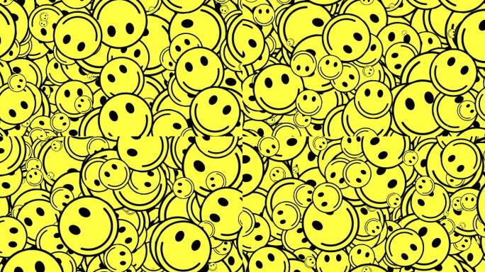 活蹦乱跳的笑脸笑脸表情黄色背景