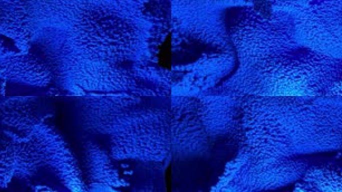 超宽屏裸眼3D墙体投影蓝色流体像素方块