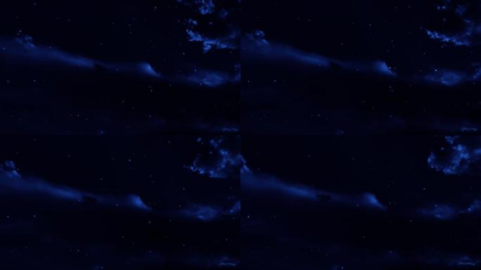 【HD天空】蓝色夜晚唯美月光乌云夜空星空