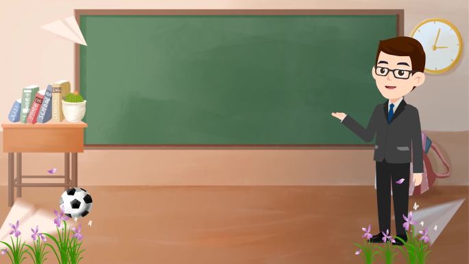 4K老师讲课动画黑板