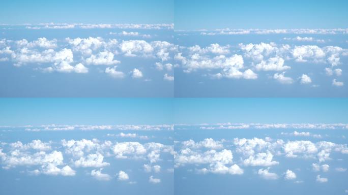 从飞机的角度看云层上方。