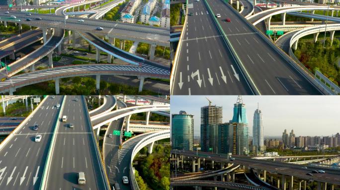 上海交通高架桥航拍4K素材