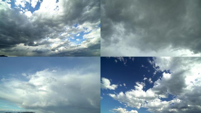 4K天气云蓝天白云到乌云密布