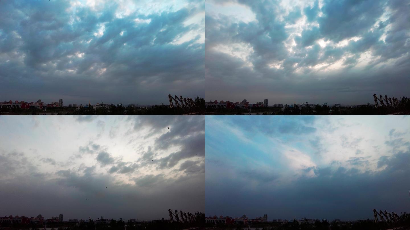 4k拍摄天空延时下雨前夕的乌云翻滚
