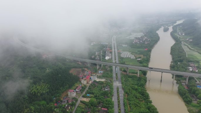 湖南邵阳新宁高速公路云雾风光